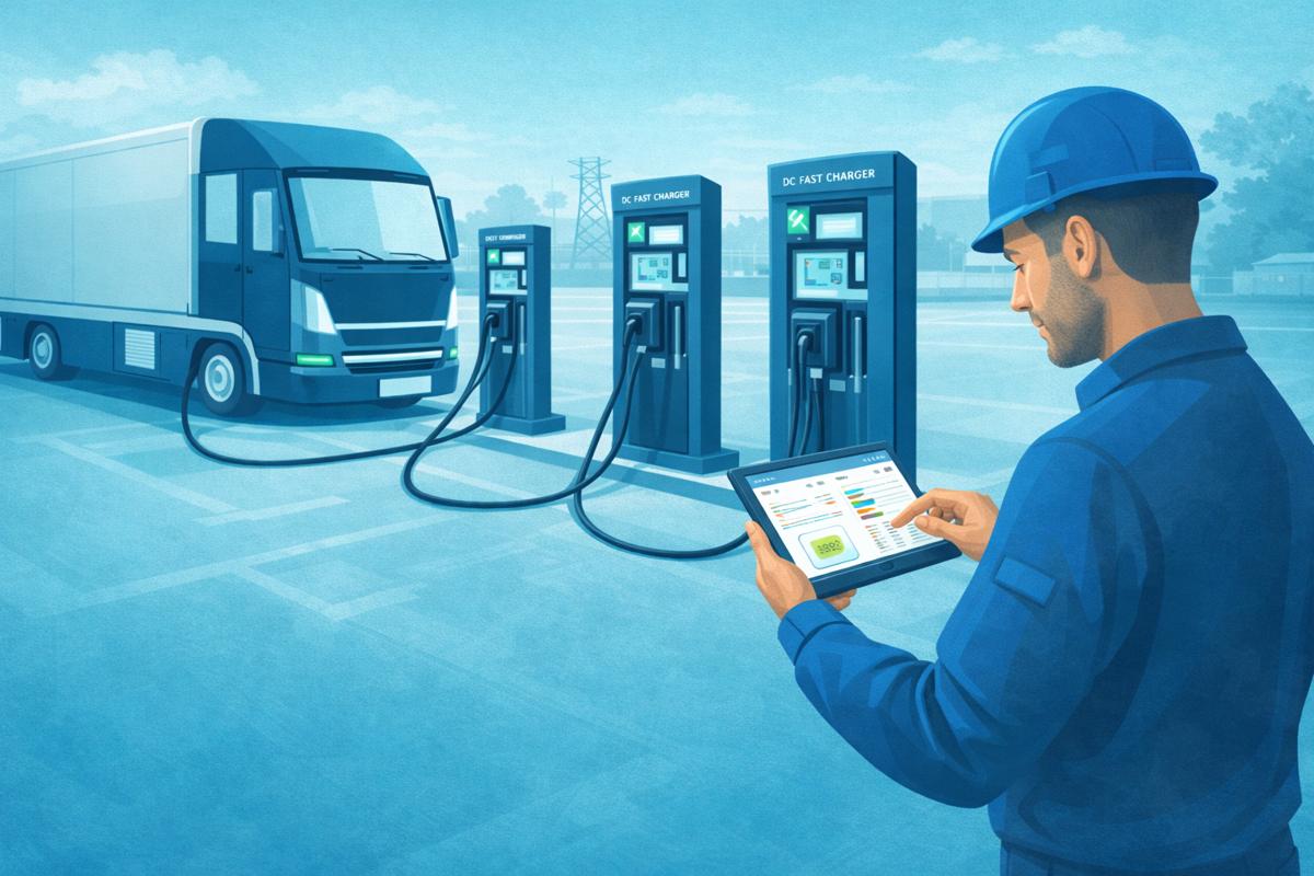 Beheer van DC laders op een laadplein voor elektrische trucks